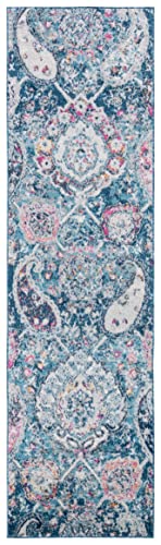 SAFAVIEH Madison Collection Runner - 2'3" x 10', Blue & Grey, Non-Shedding & Easy Care, Ideal for High Traffic Areas in the Living Room, Dining, Bedroom (MAD600M) - color: Blue/Grey, size: 2'3" x 10' (Runner)