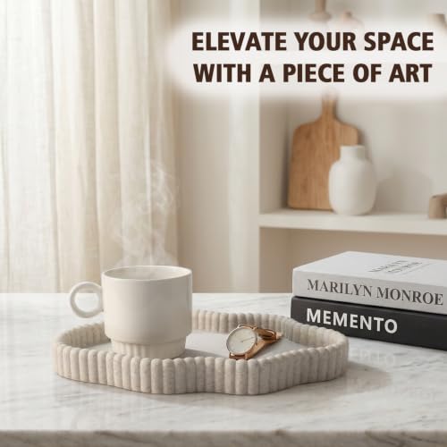 11 in Resin Coffee Table Tray for Home Decor,Bandejas Decorativas para La Sala for Coffee Table Decor,Modern Organizer for Living Room&Kitchen Counter(Model A Beige) - color: Beige a