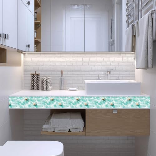 IVN Wallpaper Border Peel and Stick Wall Seashell Starfish 4x196 Inch - color: Seashell Starfish