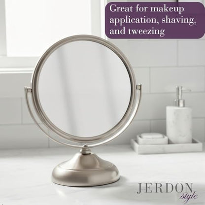 Jerdon 5.5" Tabletop Makeup Mirror - 5X Magnification - Nickel - MC247N - color: Nickel