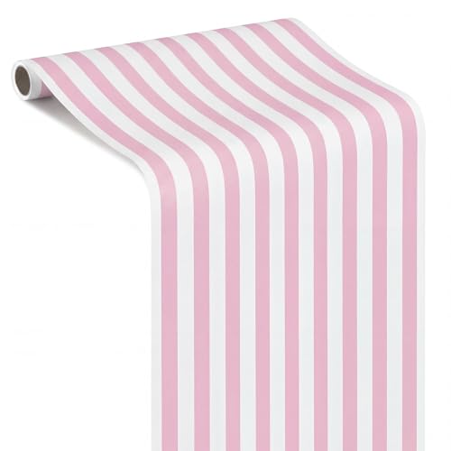 AmazingSpark Striped Table Runner Roll,Pink,50' Long X 16" Wide - color: Pink, size: 50' Long X 16" Wide