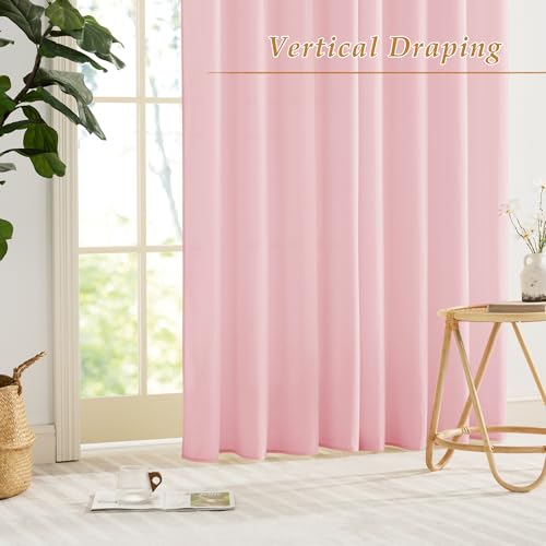 RYB HOME Non See Through Pink Sheer Curtains 63 inches Long for Nursery - color: Pink, size: 52"W x 63"L (Pack of 2)