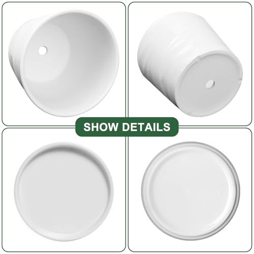 Ceramic Plant Pot, 6.7 + 5.5 Inch, White - color: Pure White, size: 6.7 + 5.5 Inch-2 Pack