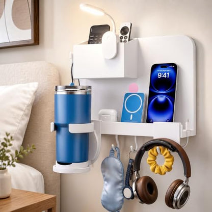 Floating Shelves for Bedside Shelf, No Drill Stick On Bedside Wall Shelf