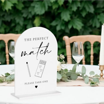 The Perfect Match Sign for Wedding Engagement Bridal Shower Party Acrylic Sign for Table Desk - color: the perfect match