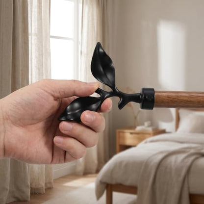 Curtain Rod Finials 4 Pcs Matte Black End Caps 28mm