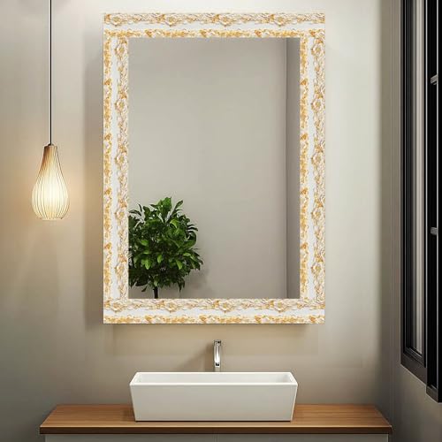 IVN Wallpaper Border Peel and Stick Wall Golden Floral Relief 4x196 Inch - color: Golden Floral Relief