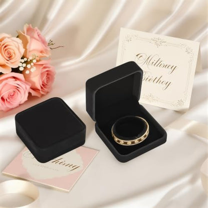 KUKUVR 4 Pcs Velvet Bracelet Gift Box, Jewelry Storage Holder Case for Bangle Anklet beaded bracelet Birthday Anniversary, Gift for Women (Black) - color: Black