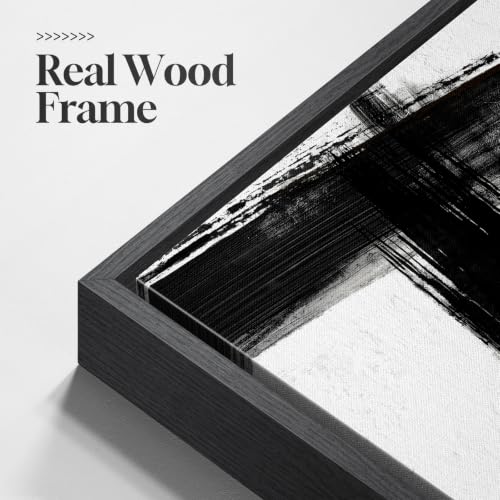 Large Framed Black and White Modern Abstract Wall Art Set, 3 Piece 24x36 In - color: Black and White A, size: 24" W x 36" H x 3Pcs
