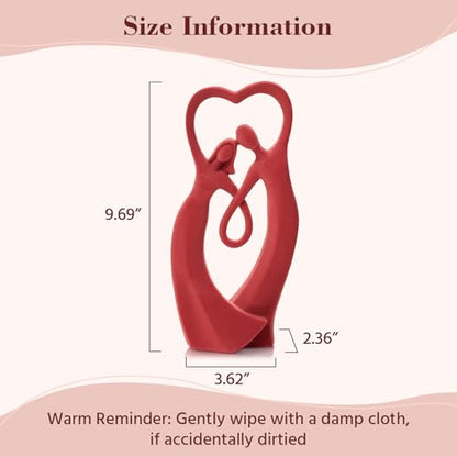 Couple Statue with Soft Flocked Finish, Red - color: Couple01-red
