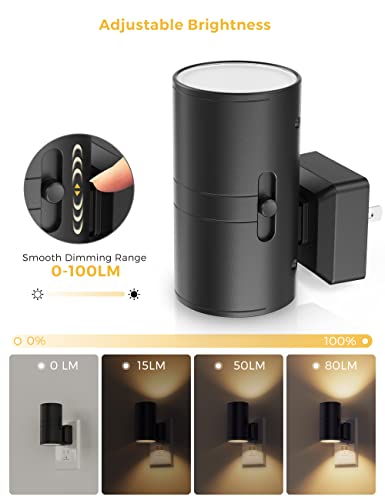 L LOHAS LED Night Light Plug in, Dimmable Night Lights Plug into Wall - color: 3000K-soft white, size: 4 Pack
