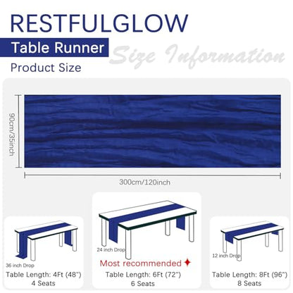 6 Pack Royal Blue Cheesecloth Table Runner 35 x 120 Inch - color: Royal Blue, size: 6 Pcs - 10 Ft