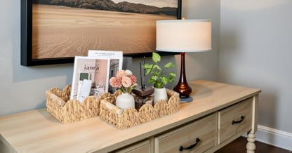 Kriitools Scalloped Toilet Paper Storage Basket, Farmhouse Home Decor - size: Medium