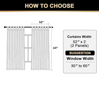 PrinceDeco Linen Semi Sheer Curtains for Living Room, 52x63 inch, Natural - color: Natural, size: 52"W x 63"L (Pack of 2)
