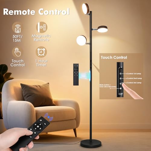 Tree Floor Lamp for Living Room - Modern Black Standing Lamp - color: Black