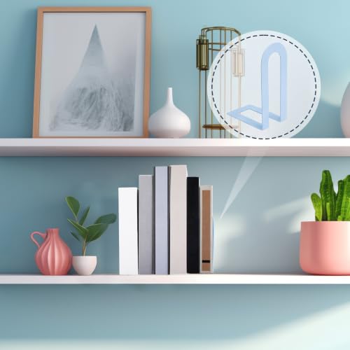 Chunful 6 Pcs Light Blue Metal BookEnds Shelves, 5.5 x 3.75 x 2.25 in - color: Light Blue, size: 5.5*3.75*2.25inch