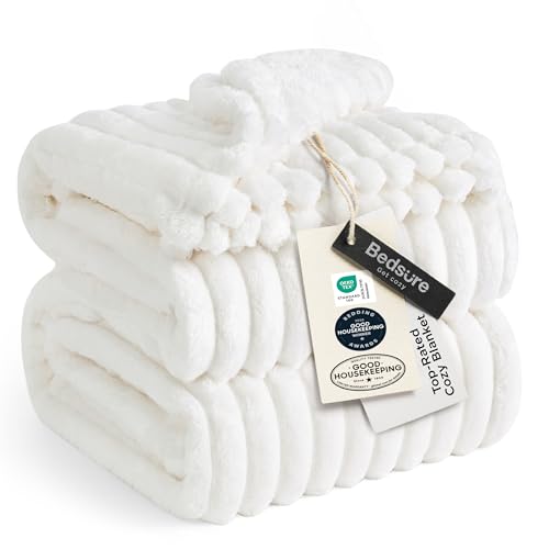 Bedsure Soft Cozy Cal King Size Blanket for Bed Off White 102"x96" - color: Off White, size: California King