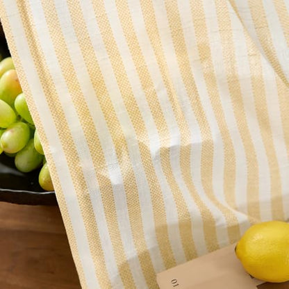Vangao Linen Striped Curtains for Living Room Bedroom Farmhouse - color: Boxter Striped| Mustard on Off White, size: 50"W x 63"L (Pack of 2)
