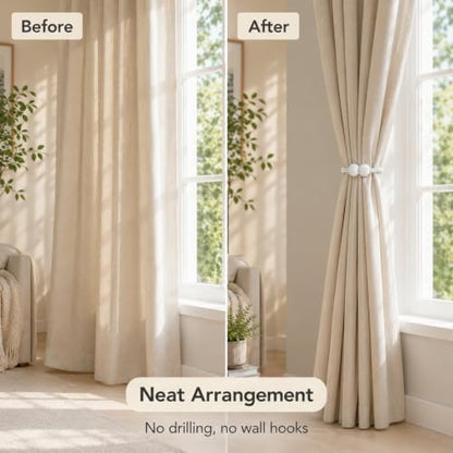 Magnetic Curtain Tiebacks 16 Pack White