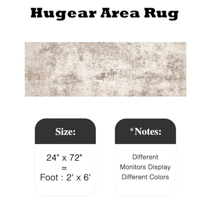 HUGEAR 2x6 Brown Abstract Washable Runner Rug for Hallway - color: Brown, size: 2' x 6' (Runner)