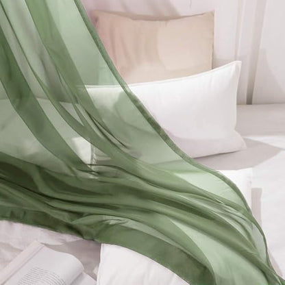 MIULEE Spring Extra Long Sheer Scarf Valance 37"x216" Sage Green One Panel - color: Sage Green, size: 37"W x 216"L (Pack of 1)