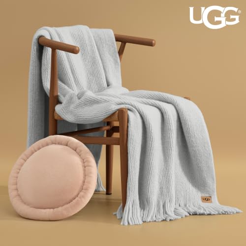 UGG Margot Knit Throw Blanket, Home Decor, 50" x 70", Light Gray (Stone) - color: Light Gray