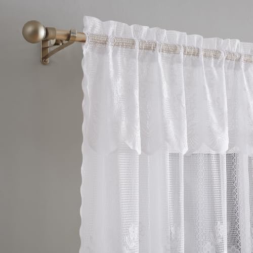 Warm Home Designs Pair of 2 54 x 84 White Crochet Curtains. SIC White 84” - color: White, size: 54"W x 84"L (Pack of 2)
