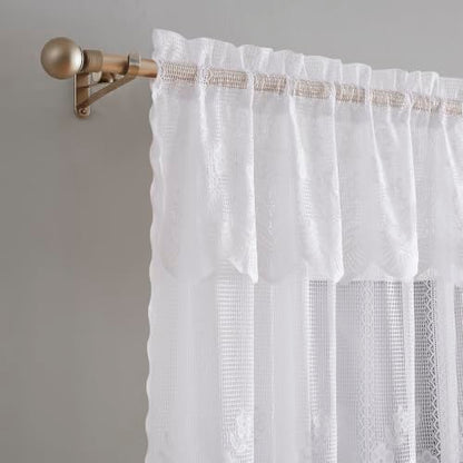 Warm Home Designs Pair of 2 54 x 96 White Crochet Curtains. SIC White 96” - color: White, size: 54"W x 96"L (Pack of 2)