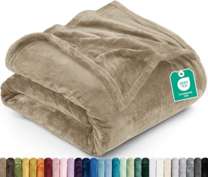 Utopia Bedding Ultra Soft Fleece Bed Blanket Throw Size Camel (50x60 Inch) - color: Camel, size: Throw (50x60 Inch)