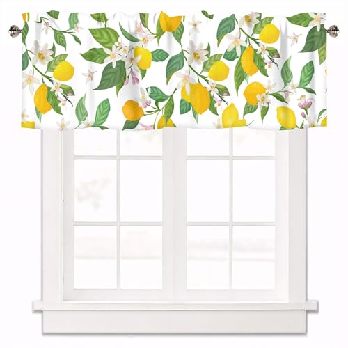 Lemon Valances for Windows,Short Curtains 1 Panel,42x12 Inch - color: Lemon, size: 42"W x 12"L (Pack of 1)