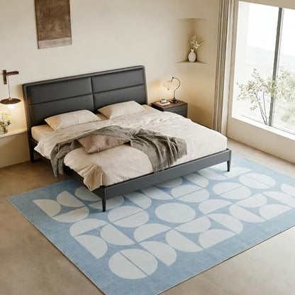 ThreadGlobe Abstract 9x12 Area Rugs Modern Geometric for Living Room, Blue - color: Blue Geometry, size: 9' x 12'