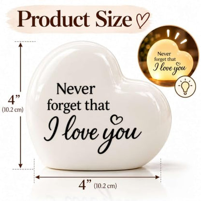 Gifts for Daughter from Mom Dad, “Never Forget That I Love You” Heart LED Light, Meaningful Gifts for Daughter, Son, Mom, Grandma, Wife, Girlfriend, Birthday Christmas Valentine’s Day Gifts - color: Love