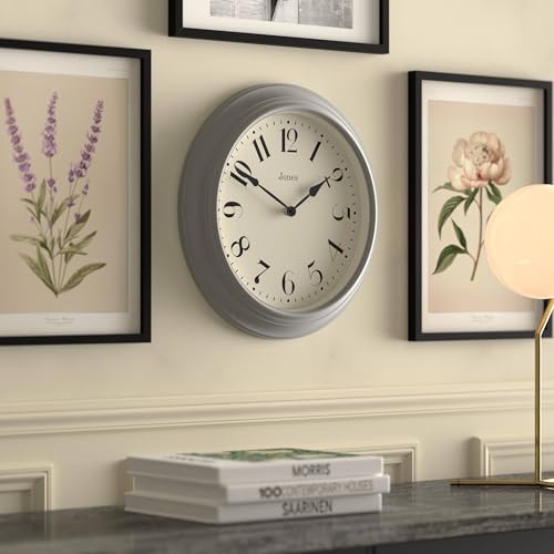 JONES CLOCKS® Fenchurch wall Clock | Large Classic Clock | 16" | Posh Gray - color: Posh Grey