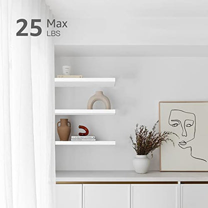QEEIG Bathroom Long Floating Shelves for Wall (White, Set of 2, 23.6") - color: C. White, size: 23.6"