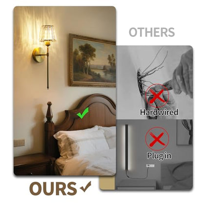 Battery Operated Crystal Wall Sconce Set of 2, Gold Rechargeable Wireless Wall Sconces with Remote Dimmable 12 Colors Modes Led Wall Lights, Wall Lamp for Bedroom Living Room Hallway, 2 Bulbs Included - color: Gold