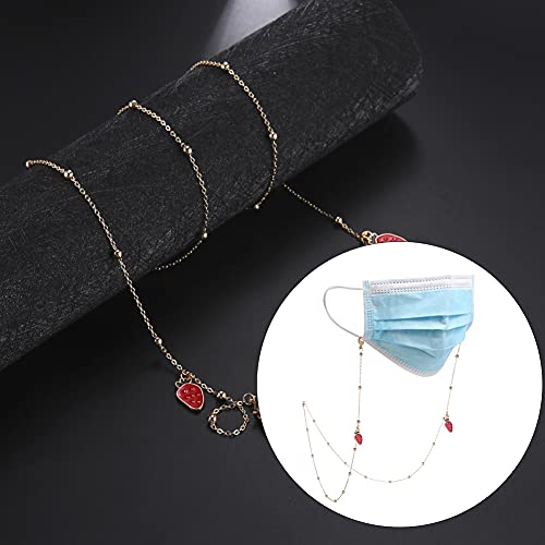 LIKGREAT Eyeglass Chain for Women Face Mask Link Chains Sunglass Strap Holder KC Gold Plated - color: Strawberry