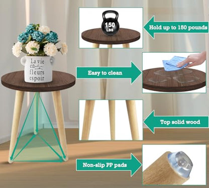 10IN Tall Plant Stand Holder Wood Plant Table for Indoor Planters - size: 10IN