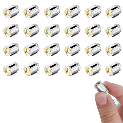 Aogist 24 PCS Yellow Mini LED Spot Lights, Battery Operated Tiny SMD Lamps - color: Yellow, size: 24