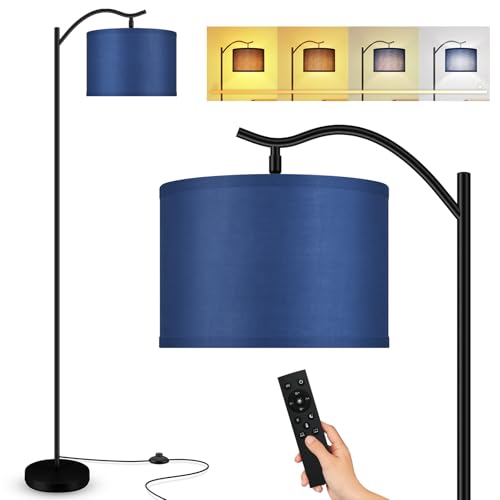 BoostArea Floor Lamp for Living Room,Arc Floor Lamp with Remote Control,Stepless Dimmable Brightness & Colors Temperature 2700k-6500k,Modern Standing Lamp for Bedroom Study Room Office,Blue - color: Blue