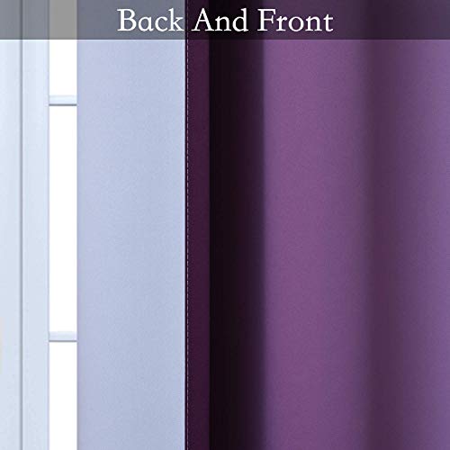 SimpleHome Ombre Purple to Grey White Curtains for Living Room 42Wx63L - color: Purple, size: 42"W x 63"L (Pack of 2)