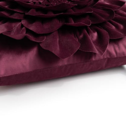 OiseauVoler Decorative 3D Flower Throw Pillow Covers 18x18 Inch Wine Red - color: Wine Red