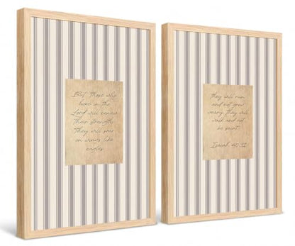 Framed Christian Bible Verse Isaiah 40:31 Canvas Wall Art Set of 2,12×16In - color: Beige, Black, Gold, Cream, Gray, size: 12"L x 16"W
