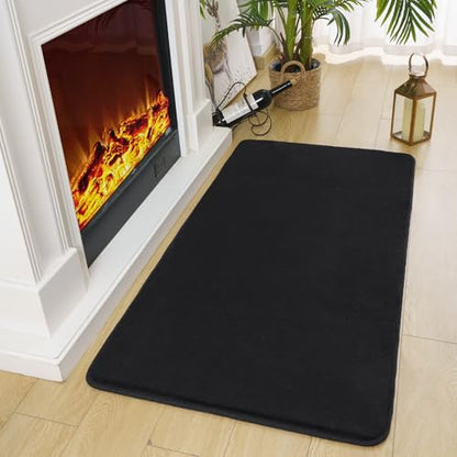 Amearea Modern Washable Runner Rugs, 2x4 Feet Black Bedroom Runner Rug - color: Black, size: 2' x 4' (Runner)