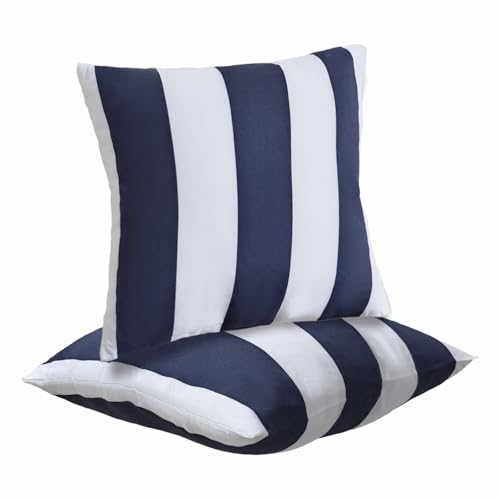 JMGBird 18x18 Blue with White Throw Pillows with Inserts Included - color: Navy Blue With White
