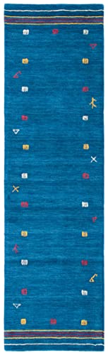 SAFAVIEH Himalaya Collection Runner Rug - 2'3" x 10', Blue, Handmade Boho Tribal Wool, Ideal for High Traffic Areas in Living Room, Bedroom (HIM563M) - color: Blue, size: 2'3" x 10' (Runner)