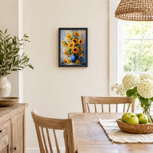 Canvas Wall Art Sunflower Bouquet Framed Floral Still Life Art 12x16 Inch - color: 【sunflower flower】, size: 16"L x 12"W