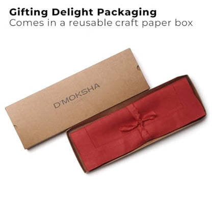 Signature Linen™ by D'Moksha, Bright Red Placemats Set of 4, 14 x 19 Inch, 100% Pure Linen Table Mats, Hemstitch, Machine Washable Cloth Placemats- Fall, Weddings, Outdoor Hosting - color: Bright Red, size: Set of 4 (14 X 19 Inch)