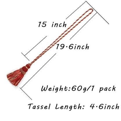 4 Pack Curtain Tie Backs Rope Tassels for Curtain Holdback - color: Mix Red, size: 4p