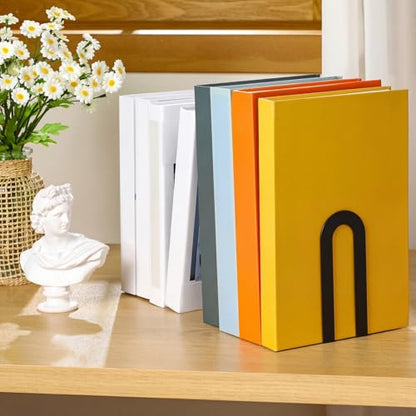 Chunful 12 Pcs Black Metal BookEnds Shelves, 5.5 x 3.75 x 2.25 in - color: Black, size: 5.5*3.75*2.25inch