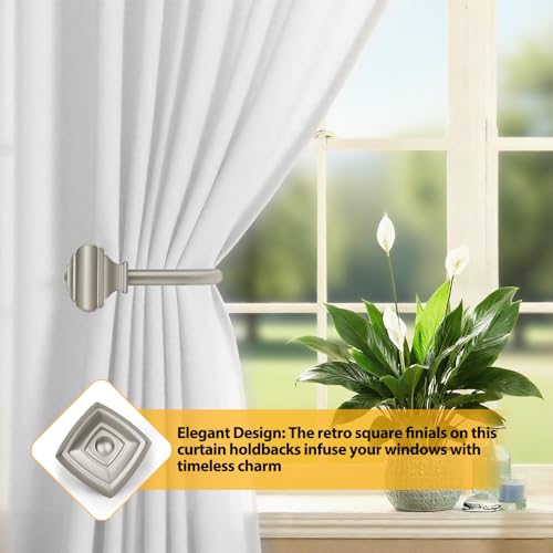 USFOOK Antique Silver Curtain Holdbacks, Drapery Tiebacks, 2 Pack/1 Pair - color: Antique Silver